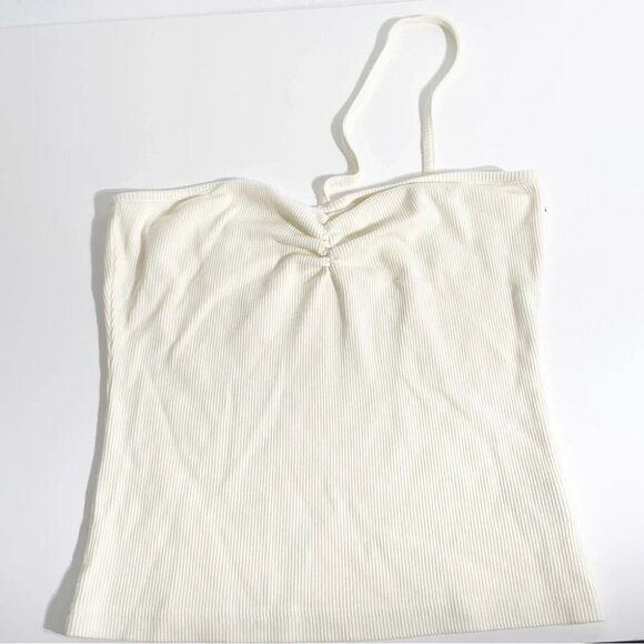 New AGOLDE Lola Gathered Front Tank in Ivory Paste Size L - Picture 4 of 6
